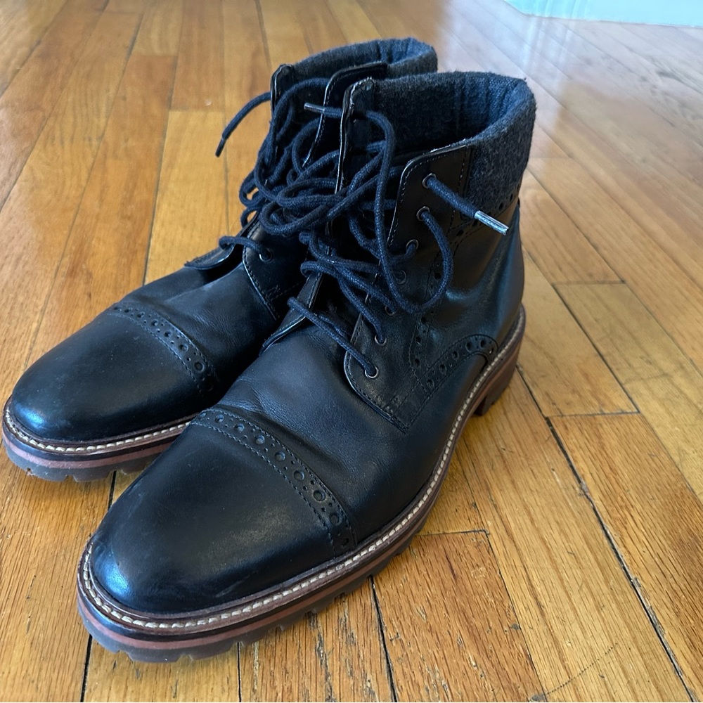 J&M 1850 Black Cap Toe Boots